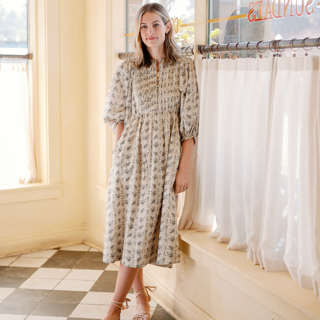 Women's Mallie Billow Sleeve Dress, Slate Gardens - Dresses - 2