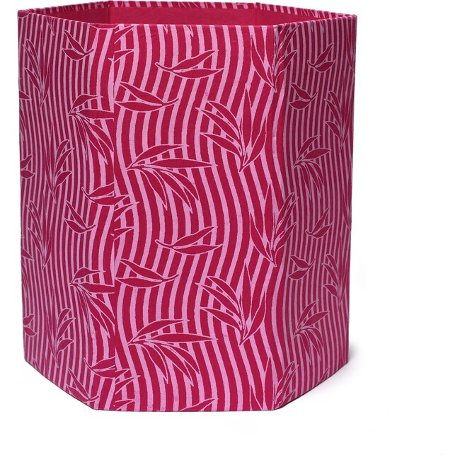 Storage Basket, Pink Undulating Stripes