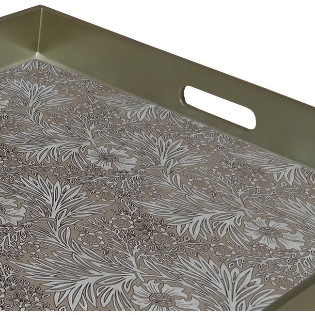 Mirror Tray With Handles, Sand Floral - Accents - 2