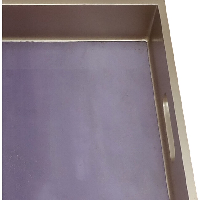 Mirror Tray With Handles, Purple Ombre - Accents - 3