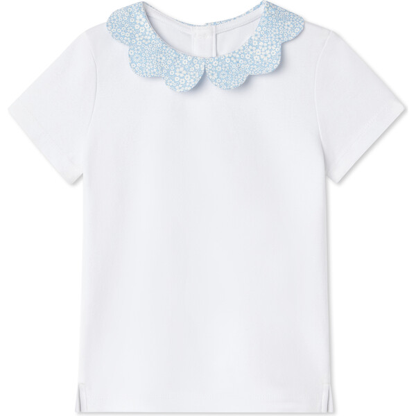 Julia Shorts Sleeve Liberty Jaqueline's Blossom Top, Bright White - Classic Prep Tops | Maisonette