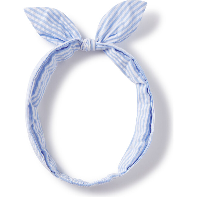 Seersucker Tie Headband, Vista Blue