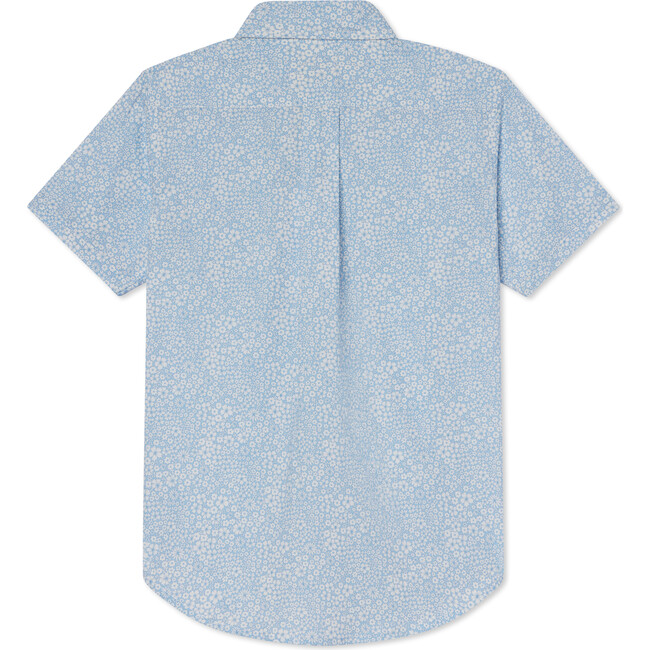 Owen Short Sleeve Jacqueline's Blossom Liberty Poplin Buttondown Shirt, Blue - Shirts - 2