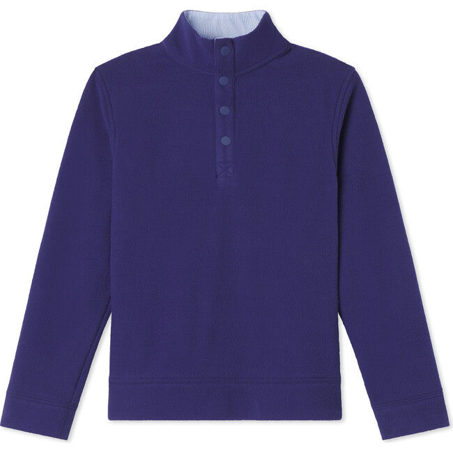 Hollis Snap Placket Sustainable Fleece Pullover, Blue Ribbon