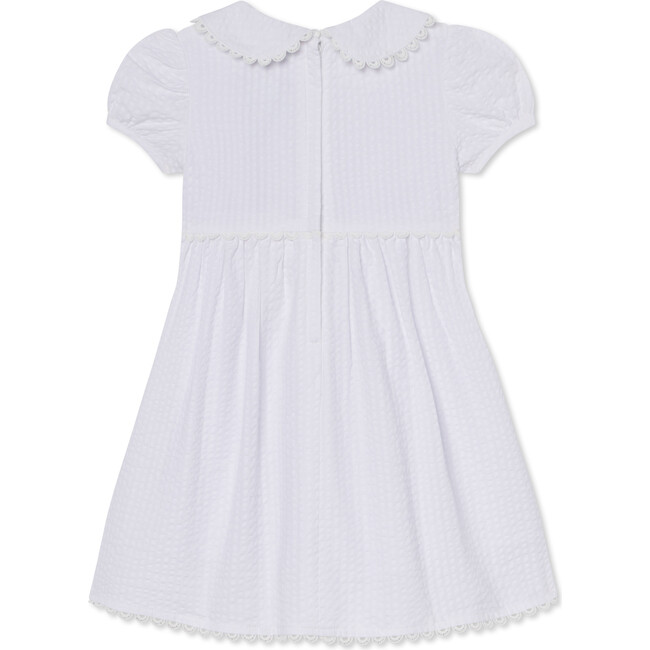 Hazel Puff Sleeve Seersucker Dress, White - Dresses - 2