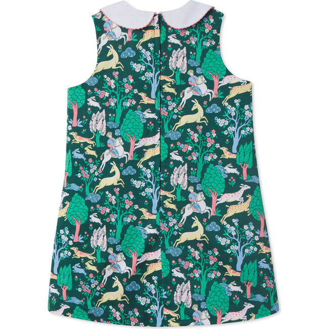 Maddie Primrose Scene Print Stretch Sateen Dress, Green - Dresses - 2