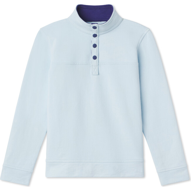 Hollis Snap Placket Sunwashed French Terry Pullover, Nantucket Breeze