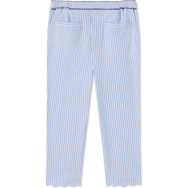 Mindy Seersucker Scallop Pant, Vista Blue - Pants - 2