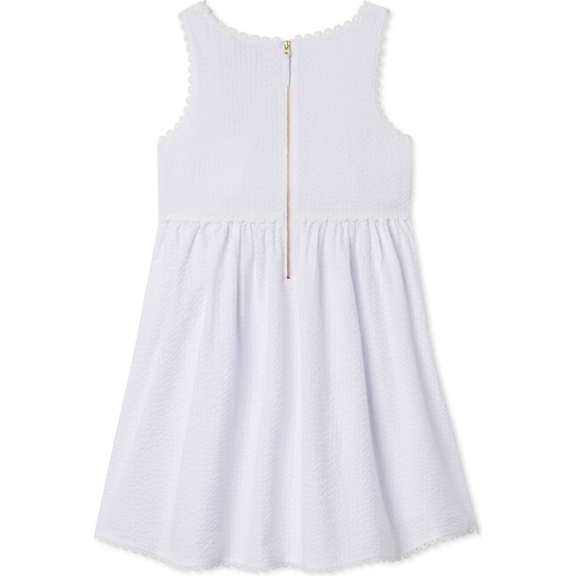 Charlotte Frilled Seersucker Dress, White - Dresses - 2