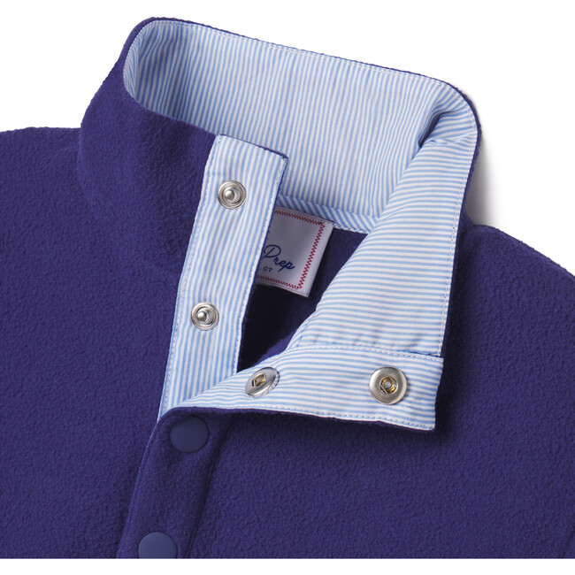 Hollis Snap Placket Sustainable Fleece Pullover, Blue Ribbon - Sweatshirts - 2