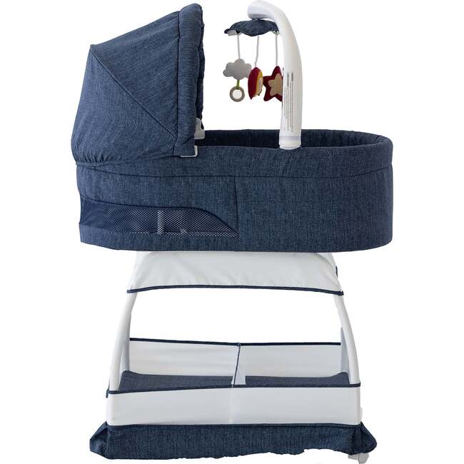 Sweetli Nurture Bassinet, Denim Melange - Bassinets - 4