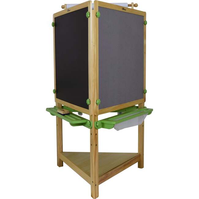 Tri-Sided Art Center, Natural with Apple Green - Play Tables - 3