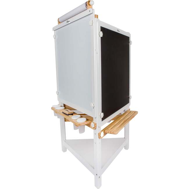 Tri-Sided Art Center, Soft White with Natural - Easels & Art Tables - 3