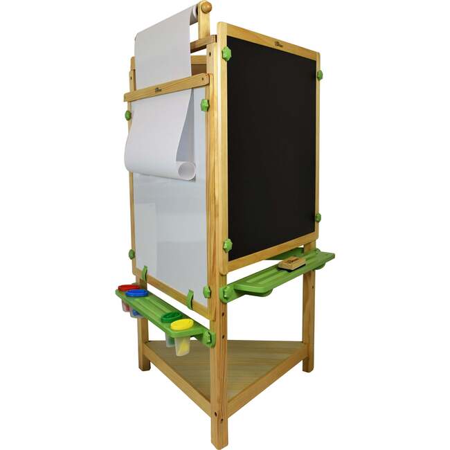 Tri-Sided Art Center, Natural with Apple Green - Play Tables - 4