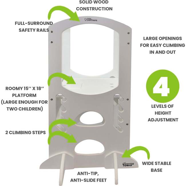 The Learning Tower, Soft White - Play Tables - 6