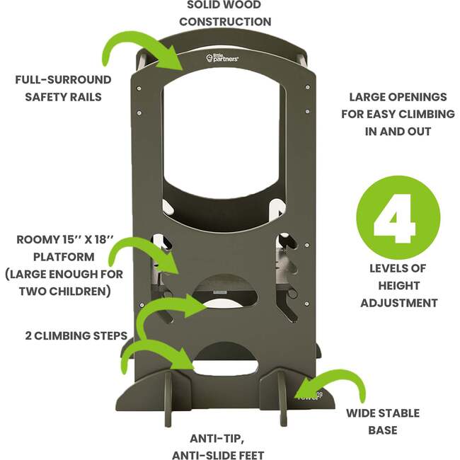 The Learning Tower, Olive Green - Play Tables - 5