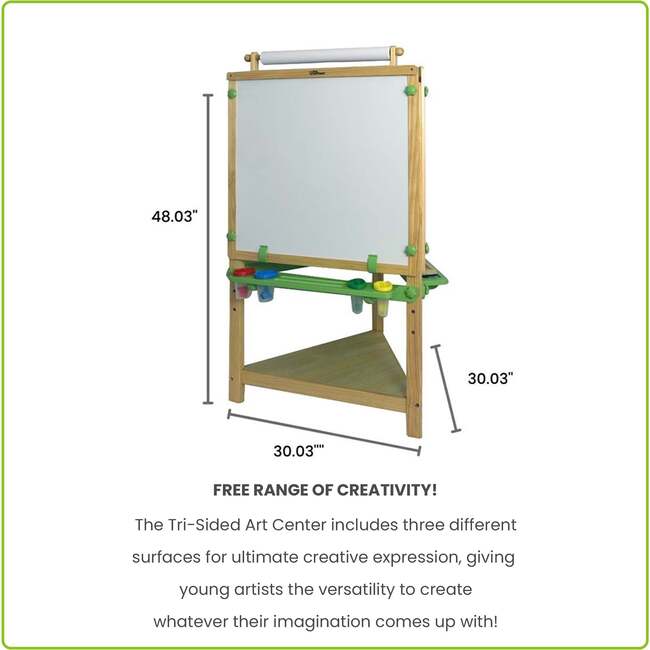 Tri-Sided Art Center, Soft White with Natural - Easels & Art Tables - 6