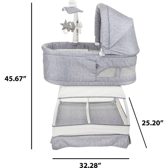 Sweetli Nurture Bassinet, Grey Melange - Bassinets - 6