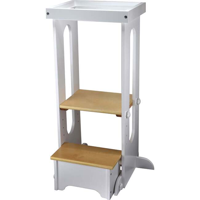 Explore N Store Learning Tower, Soft White w/ Natural