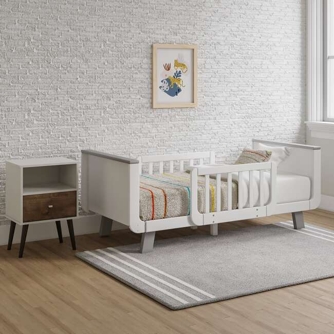 MOD Toddler Bed, White & Earl Grey - Beds - 2