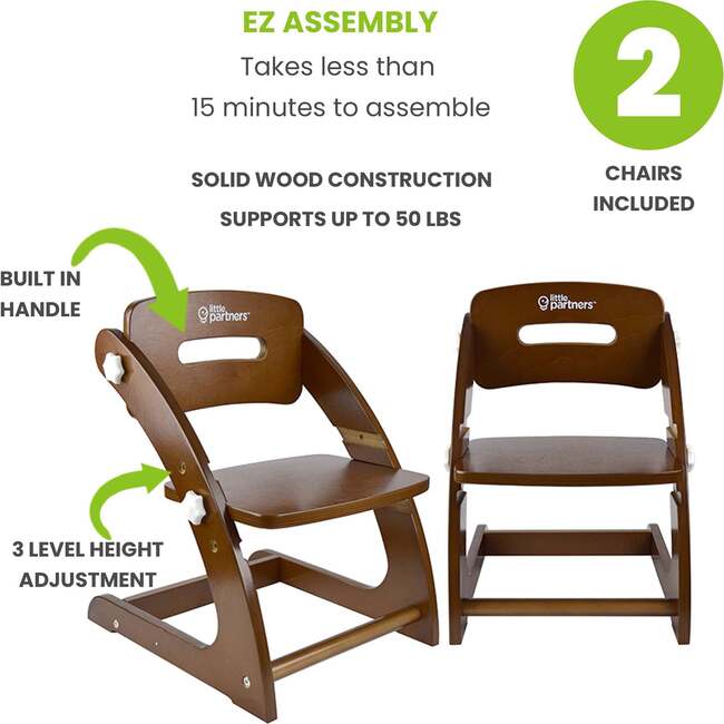 Grow with Me Chair (Set of 2), Espresso - Kids Seating - 3