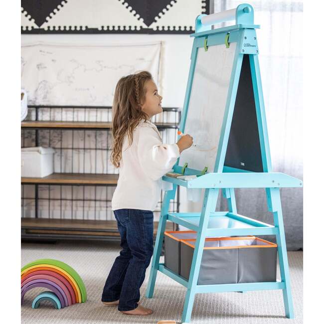 Deluxe Learn and Play Art Center, Turquoise - Easels & Art Tables - 2