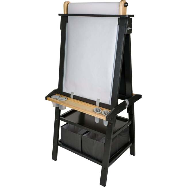 Deluxe Learn and Play Art Center, Charcoal with Natural - Easels & Art Tables - 3