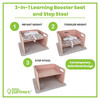 3-in-1 Learning Booster, Spring Blossoms on Blush - Booster Seats - 6