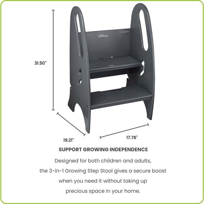 3-in-1 Growing Step Stool, Earl Grey - Kids Seating - 6