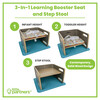 3-in-1 Learning Booster, Rainbows on Slate Grey - Booster Seats - 6