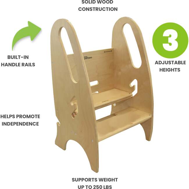 3-in-1 Growing Step Stool, Natural - Kids Seating - 5