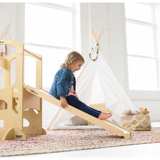 2-in-1 Climbing Ramp/Slide, Natural - Climbers & Play Gyms - 4