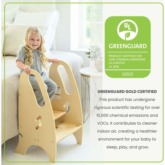 3-in-1 Growing Step Stool, Natural - Kids Seating - 7