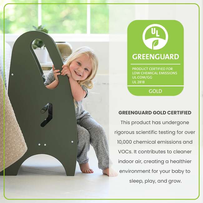 3-in-1 Growing Step Stool, Olive Green - Kids Seating - 7