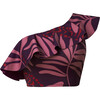 Women's Vanessa Polynesian Leaf Print Tankini Top, Purple - Two Pieces - 1 - thumbnail