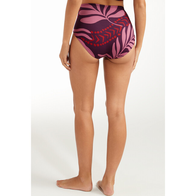 Women's Vanessa Polynesian Leaf Print Bottoms, Purple - Two Pieces - 3