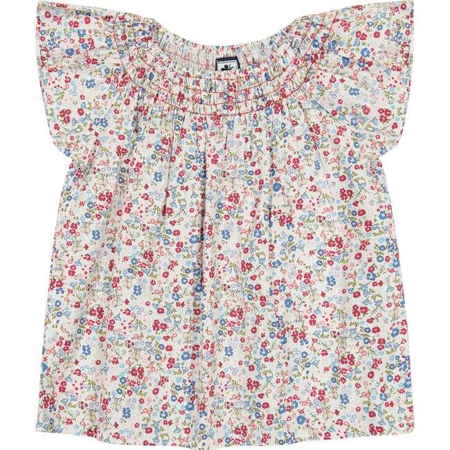 Molly Flutter Sleeve Smocked Top, Ditsy Floral