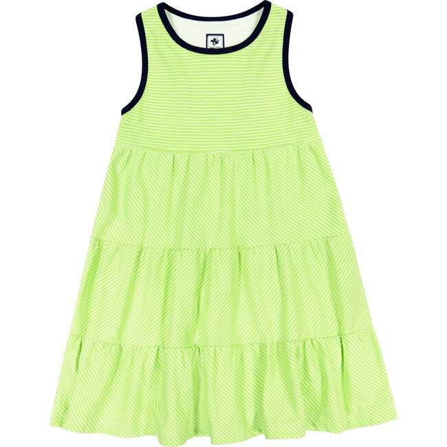 Parker Pop-On-And-Go Racerback Dress, Lime Ministripe