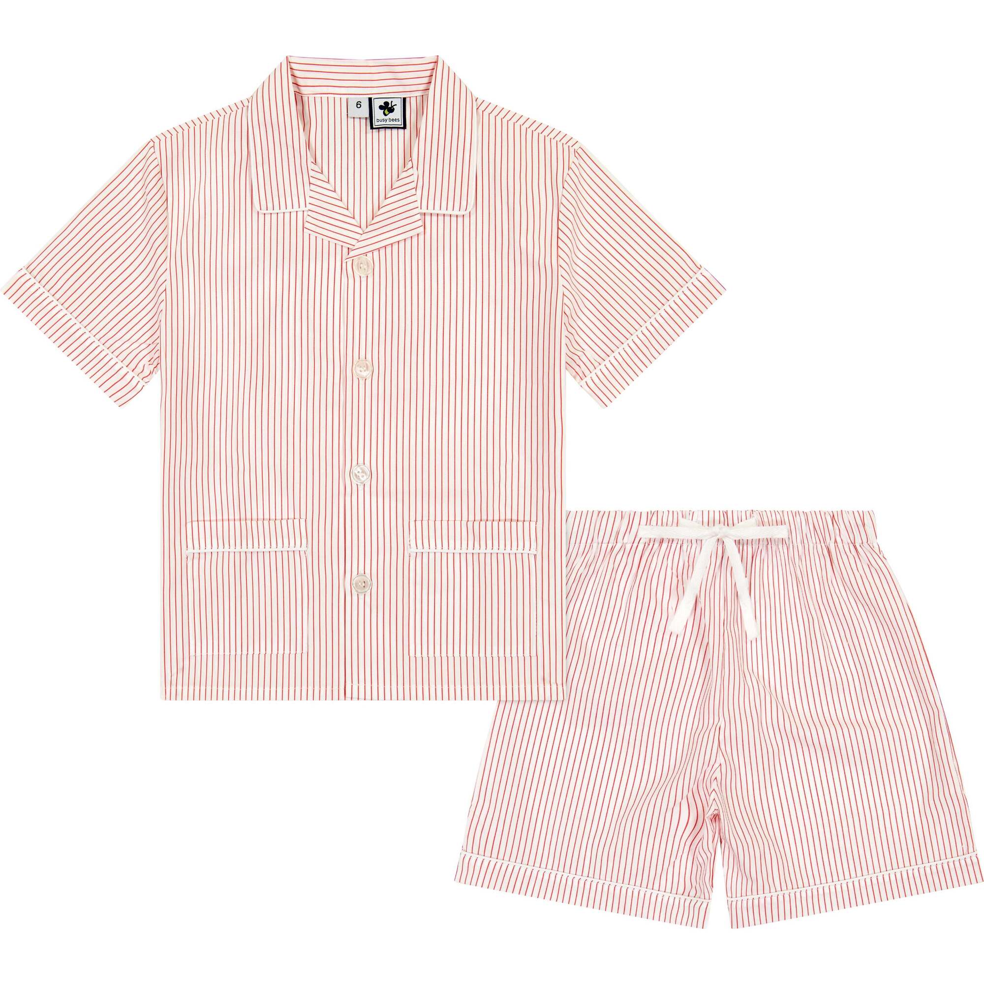 Tucker 2-Piece Short Sleeve Lounge Set, Red Stripe - Mixed Apparel Set - 1