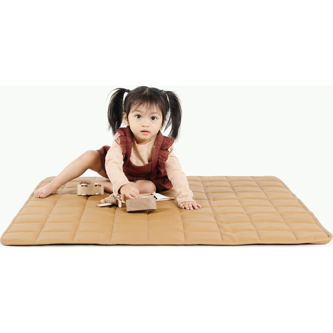 Quilted Square Mat, Camel