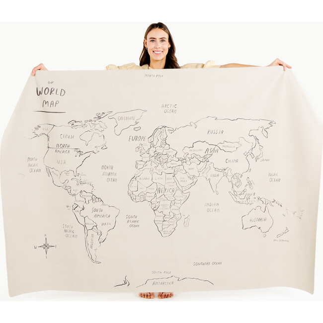 Large Tapestry, World Map - Wall Décor - 1