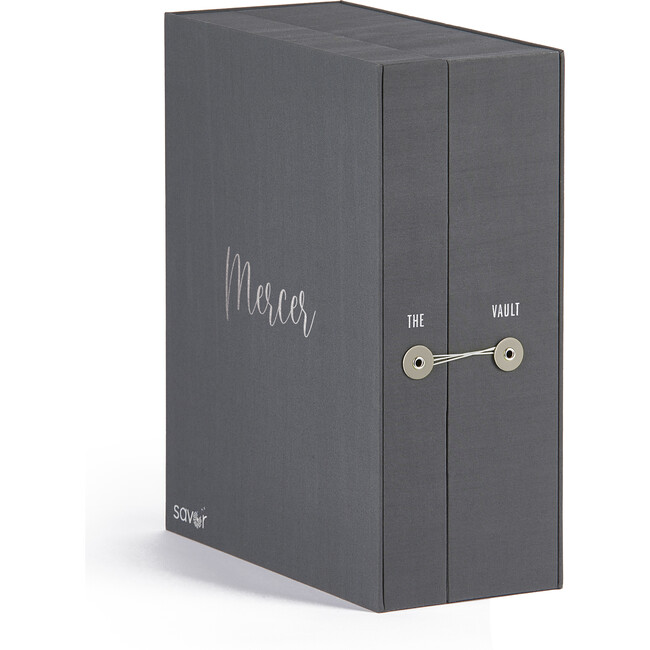 Exclusive Monogrammable Mercer Vault Baby Keepsake Box, Slate - Keepsakes & Mementos - 1