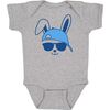Bunny Dude S/S Bodysuit, Gray - Shirts - 1 - thumbnail
