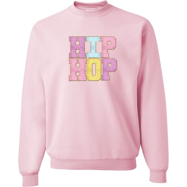 Hip Hop Patch Adult L/S Sweatshirt, Pink - Sweatshirts - 1