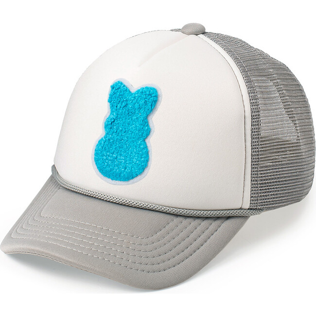 Boy Bunny Patch Hat, Blue - Hats - 1