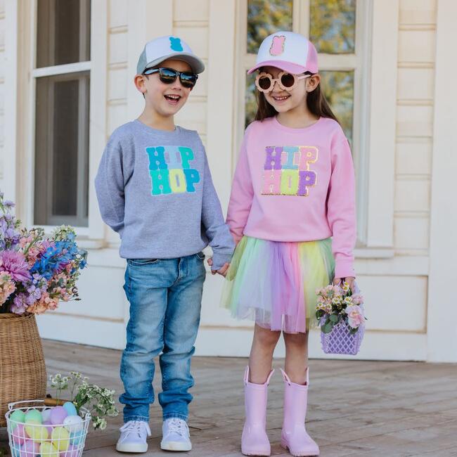 Girl Bunny Patch Hat, Pink - Hats - 5