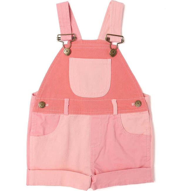 Tonal Colourblock Overall Shorts, Pink - Shorts - 1