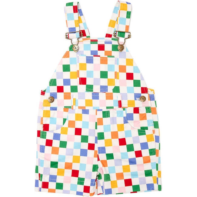 Checkerboard Overall Shorts, Harlequin Multi - Shorts - 1