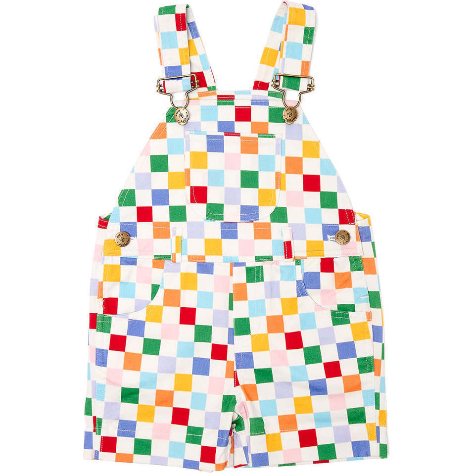 Checkerboard Overall Shorts, Harlequin Multi - Shorts - 1