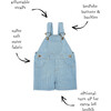 Classic Denim Overall Shorts, Faded Denim - Overalls - 6